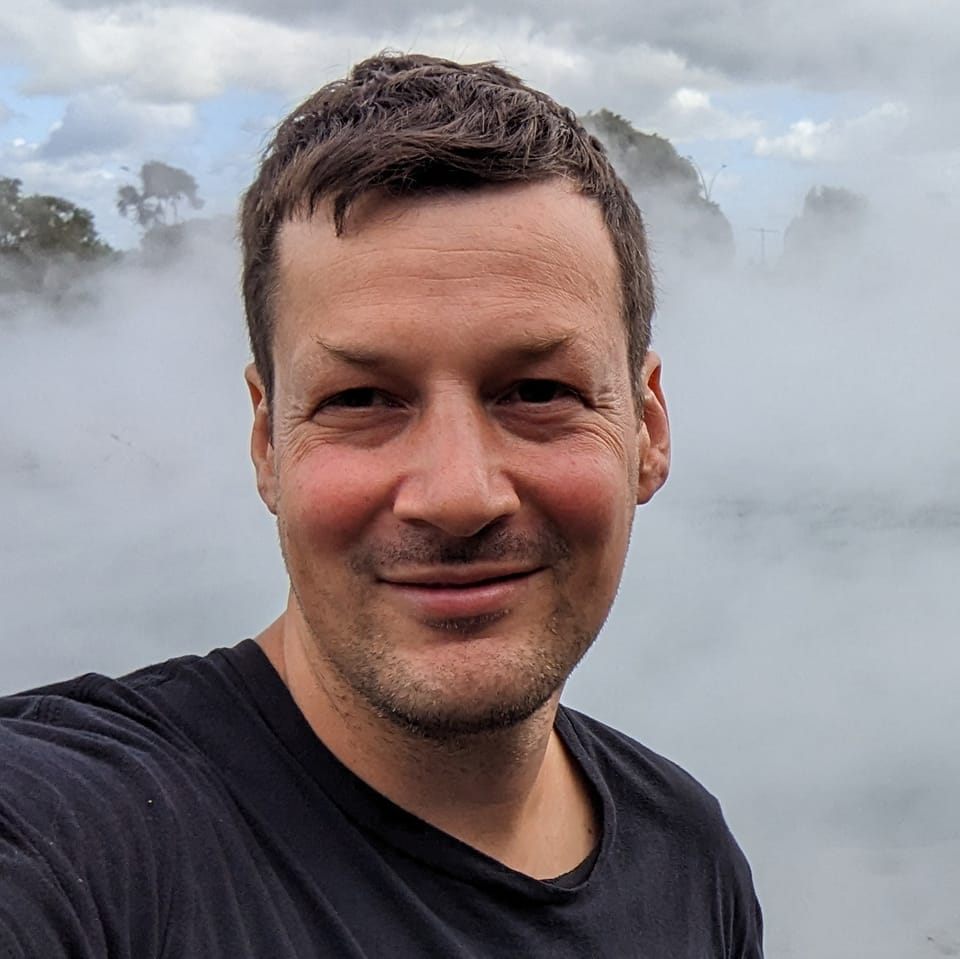 Felix at Kuirau Park in Rotorua, New Zealand
